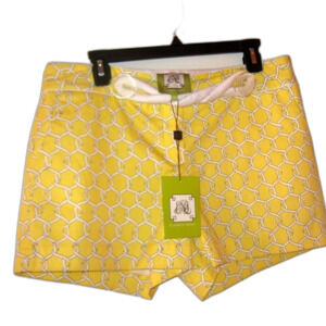 Elizabeth Mckay Size 10 Yellow/White Print Shorts NWT